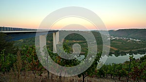 Scenic view of the Moseltal bridge near Koblenz Germany during sunrise