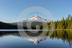 Scenic view of Mount Hood from Trillium Lake, Oregon