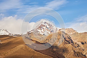Scenic view of Mount Kazbek