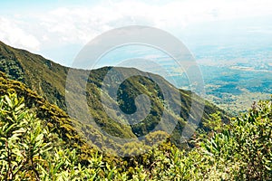 Scenic view of Mountain landscapes at Mount Sabyinyo in Uganda photo