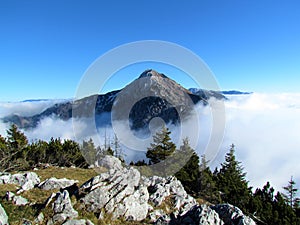 Scenic view of mountain Storzic in Kamnik-Savinja alps, Gorenjska, Slovenia