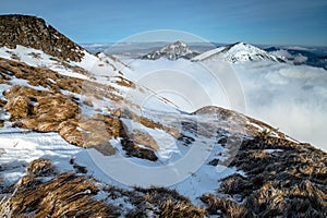 Scenic view of mountain Velky Rozsutec and onthe mountains in the Fatra Mountain. Slovakia