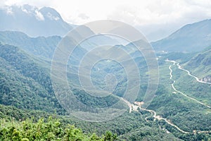 Scenic view of the Mountains, Sapa, Vietnam