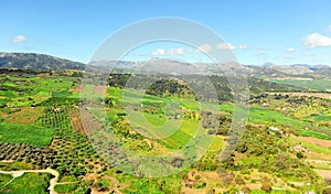 Scenic view of the mountains of Serrania de Ronda from the Kiosko viewpoint -Mirador del Kiosko-, Malaga province, Spain photo