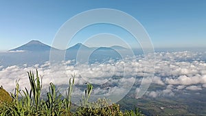 Scenic view of mountains under clear skies