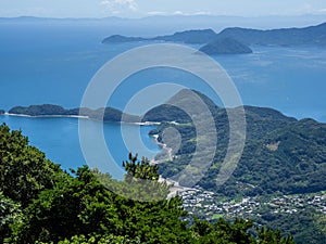 Scenic view of Seto Inland Sea from Mt Dake observation point on Suo Oshima Island photo