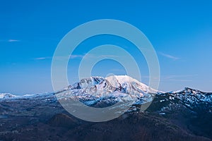 Scenic view of mt st Helens with snow covered  in winter when sunset ,Mount St. Helens National Volcanic Monument,Washington,usa