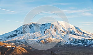 Scenic view of mt st Helens with snow covered  in winter when sunset ,Mount St. Helens National Volcanic Monument,Washington,usa