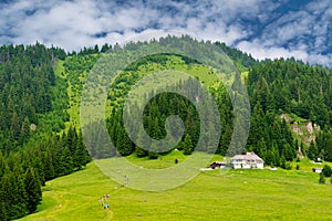 Scenic view of Muntele Rosu Red Mountain area, in Cheia - Prahova county, Romania, Ciucas Mountain part of Carpathians Mountains