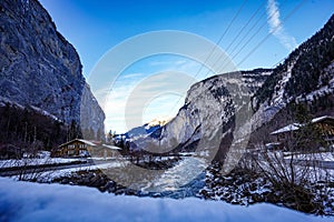 Scenic view of Murren Village, a small but very beautiful village in Switzerland