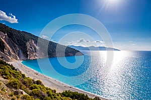 Scenic view of Myrtos beach , Kefalonia