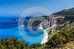 Scenic view of Myrtos beach , Kefalonia