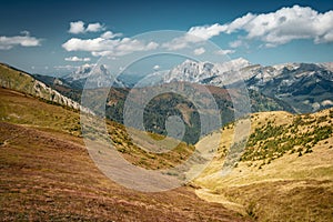 Scenic view of National Park GesÃ¤use mountain range