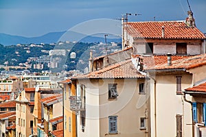 Scenic view of Nice, France. Yellow rooftops