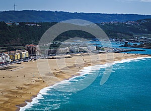 A scenic view of the ocean coast from above