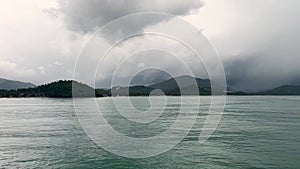 Scenic view of ocean and islands on the ferry route from Koh Samui to Donsak