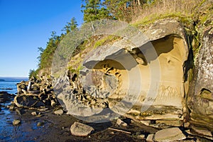 Scenic view of the ocean overlooking the bay of Nanaimo in Vancouver Island, British Columbia.