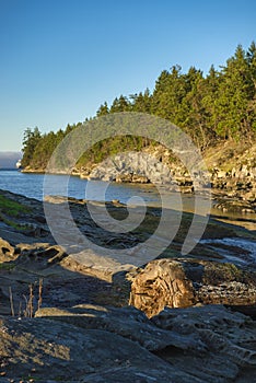 Scenic view of the ocean overlooking the bay of Nanaimo in Vancouver Island, British Columbia.