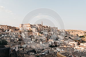 Scenic view of the old city of Sassi di Matera in Italy photo