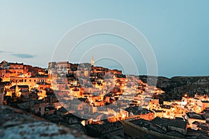 Scenic view of the old city of Sassi di Matera in Italy photo