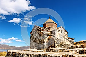 Scenic view of an old Sevanavank church in Sevan, Armenia