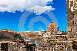 Scenic view of an old Sevanavank church in Sevan, Armenia