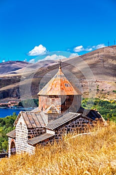 Scenic view of an old Sevanavank church in Sevan, Armenia