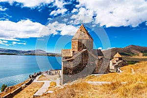 Scenic view of an old Sevanavank church in Sevan, Armenia