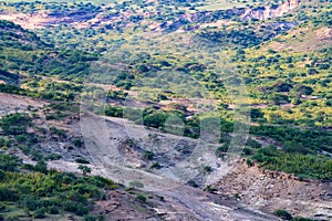 Scenic view of Olduvai Gorge