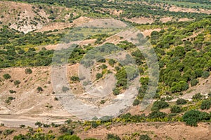 Scenic view of Olduvai Gorge