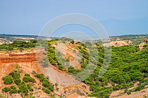 Scenic view of Olduvai Gorge