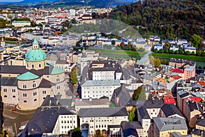 Scenic view opening from Hohensalzburg fortress in Salzburg