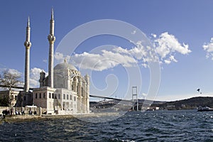 Scenic view of the Ortakoy Mosque in Istanbul, Turkey