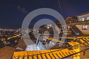 Scenic view over city roofs