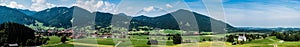 Scenic view over the German countryside around the village Kappel