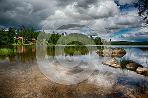 Scenic view over a lake