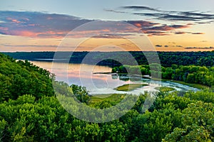 Scenic view overlooking the confluence of the Kinnickinnic and St. Croix rivers