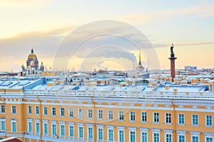 Scenic view of the Palace square in St. Petersburg