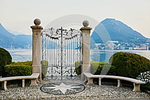 Scenic view from Parco Civico-Ciani in the town of Lugano photo