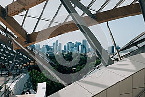 Scenic view of Paris, France from Louis Vuitton Foundation building photo