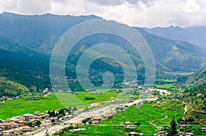 Scenic View of the Paro Valley in Bhutan