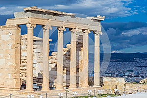 Scenic view of Parthenon Temple, Acropolis, Athens, Greece