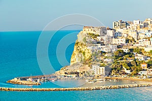 A scenic view of Peschici, small fisihing town in Apuglia south