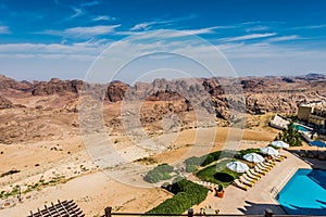 Scenic view of the Petra valley Jordan