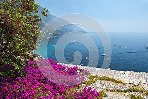 Scenic view of Positano, Amalfi Coast, Campania region in Italy