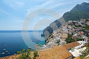 Scenic view of Positano, Amalfi Coast, Campania region in Italy