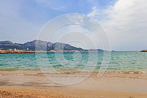 Scenic view of Prado beach in Marseille, France