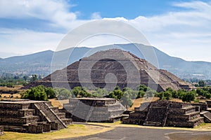 Scenic view of Pyramid of the Sun in Teotihuacan