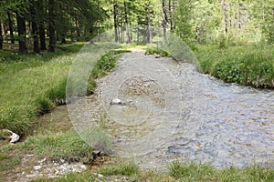 Scenic view on a creek on the mountains