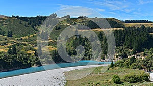 Scenic view of Rakaia Gorge in New Zealand